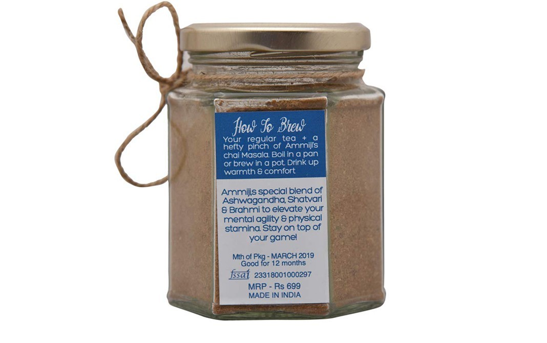 Masala Monk Ammiji's Chai Masala Vitality   Glass Jar  100 grams